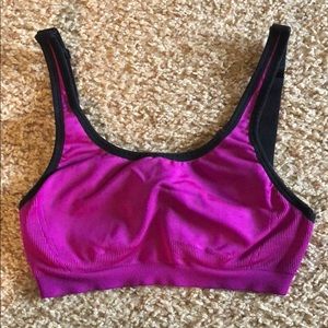Aerie Pink Sports Bra. Back clasp. Underwire.